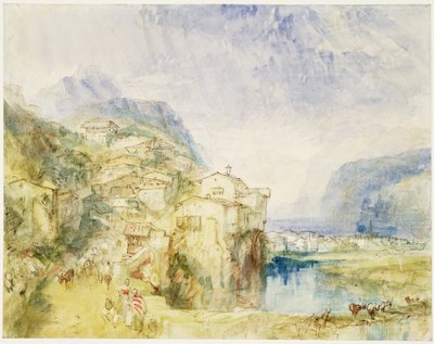 Nr.0584 Brunnen, mit dem Vierwaldstättersee im Hintergrund, ca. 1842 von Joseph Mallord William Turner